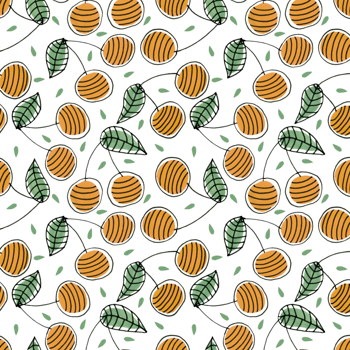 Cherries Fruit Yellow Poster och Canvastavla