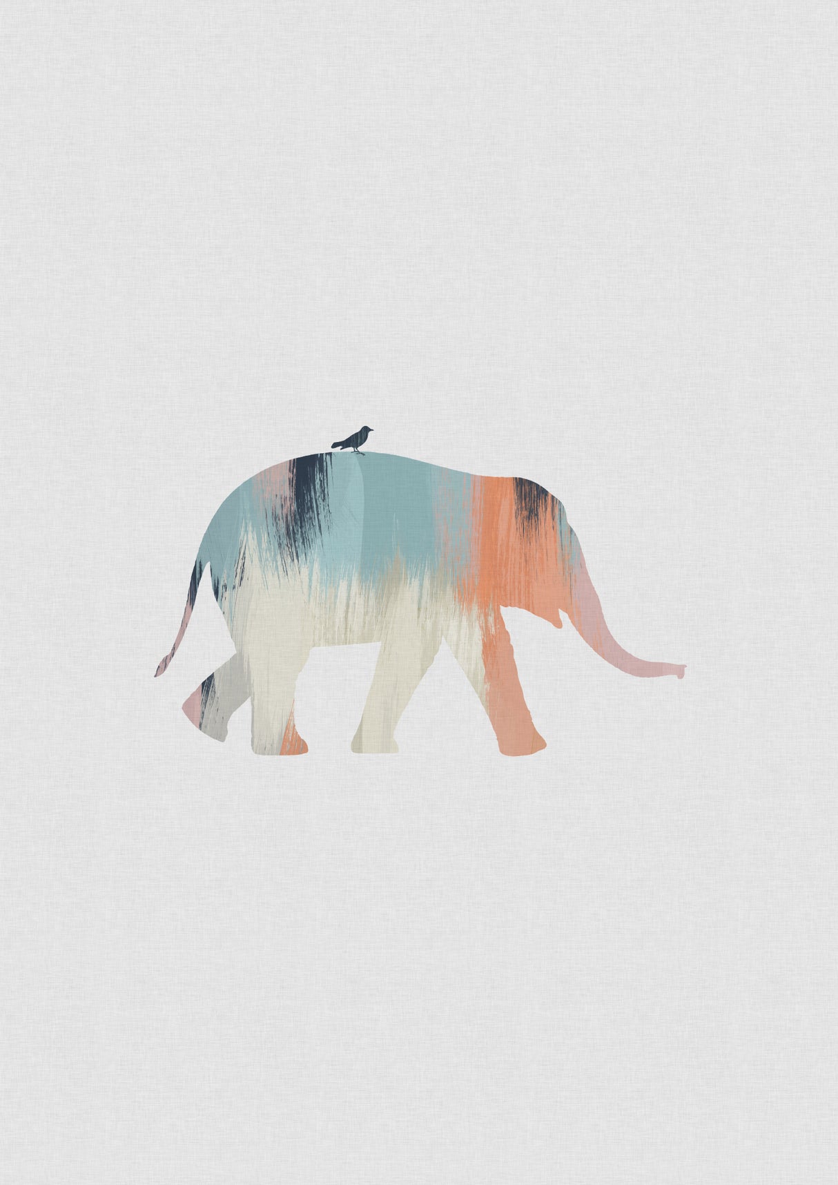 Pastel Elephant Poster och Canvastavla