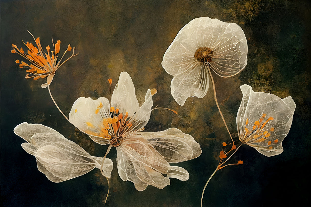 Transparent Flowers Poster och Canvastavla