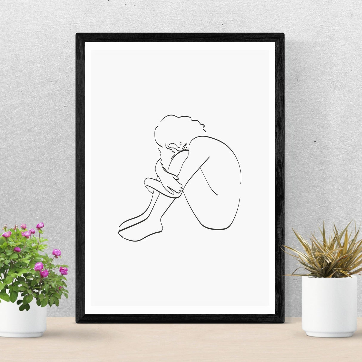 Line Art Grey poster
