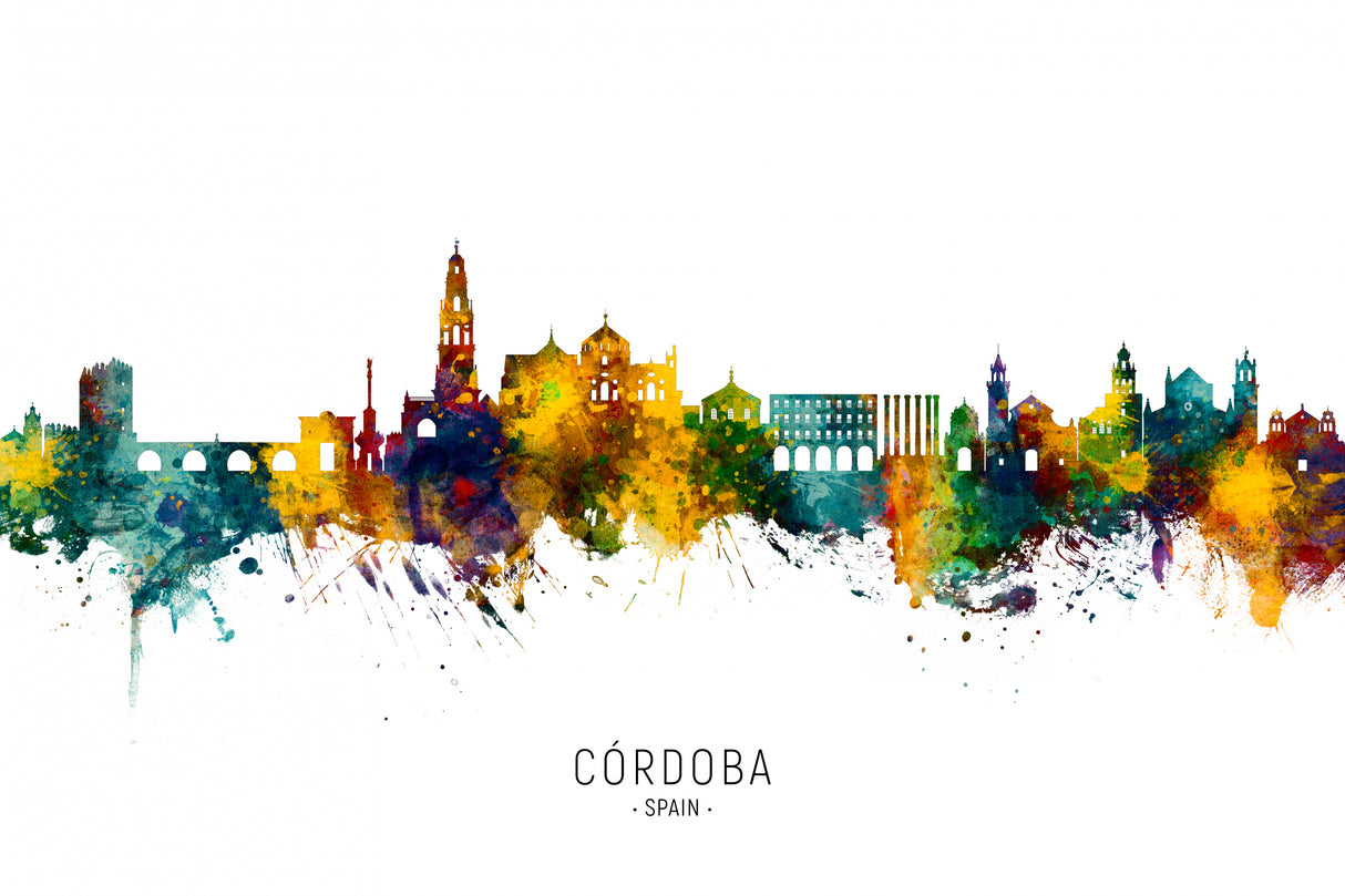 Córdoba Spain Skyline Poster och Canvastavla