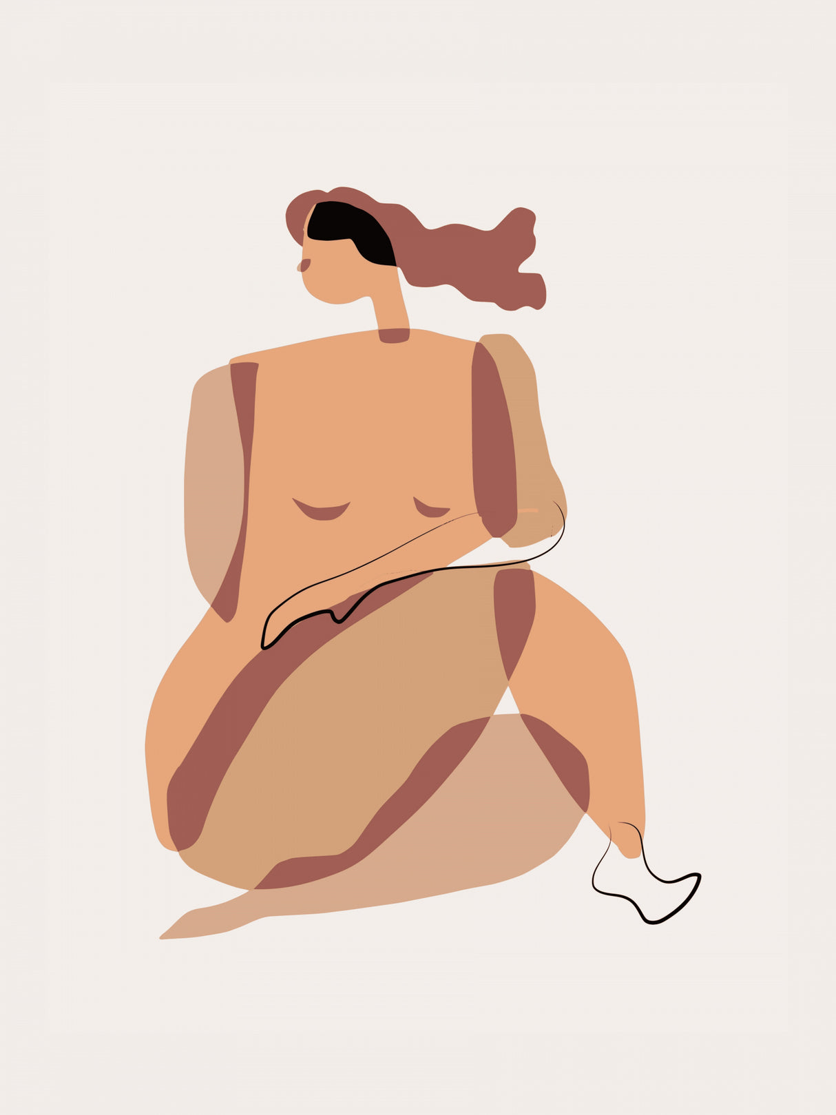 Nude In Breeze Poster och Canvastavla