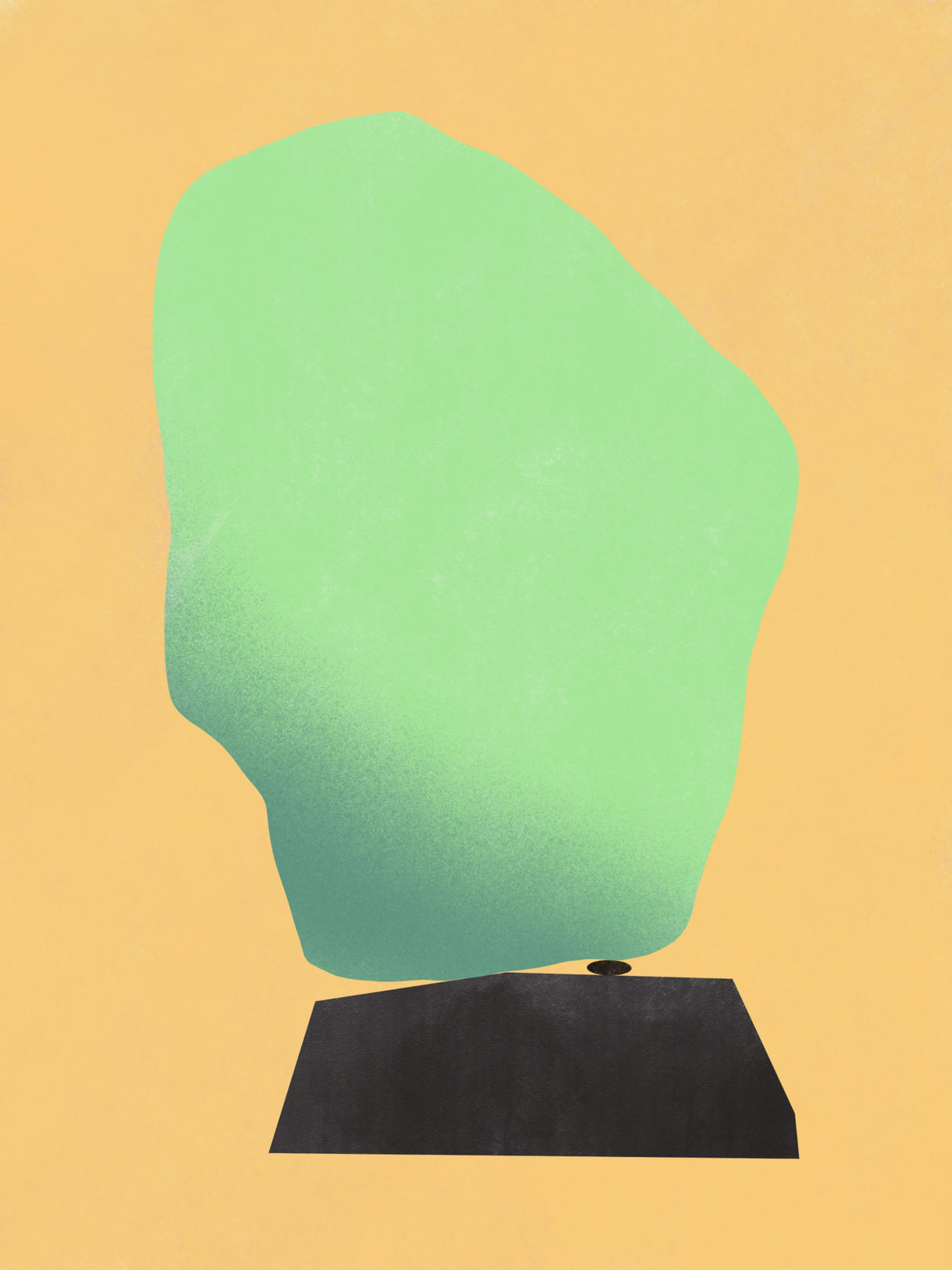 Stone Sculpture In Light Green Poster och Canvastavla