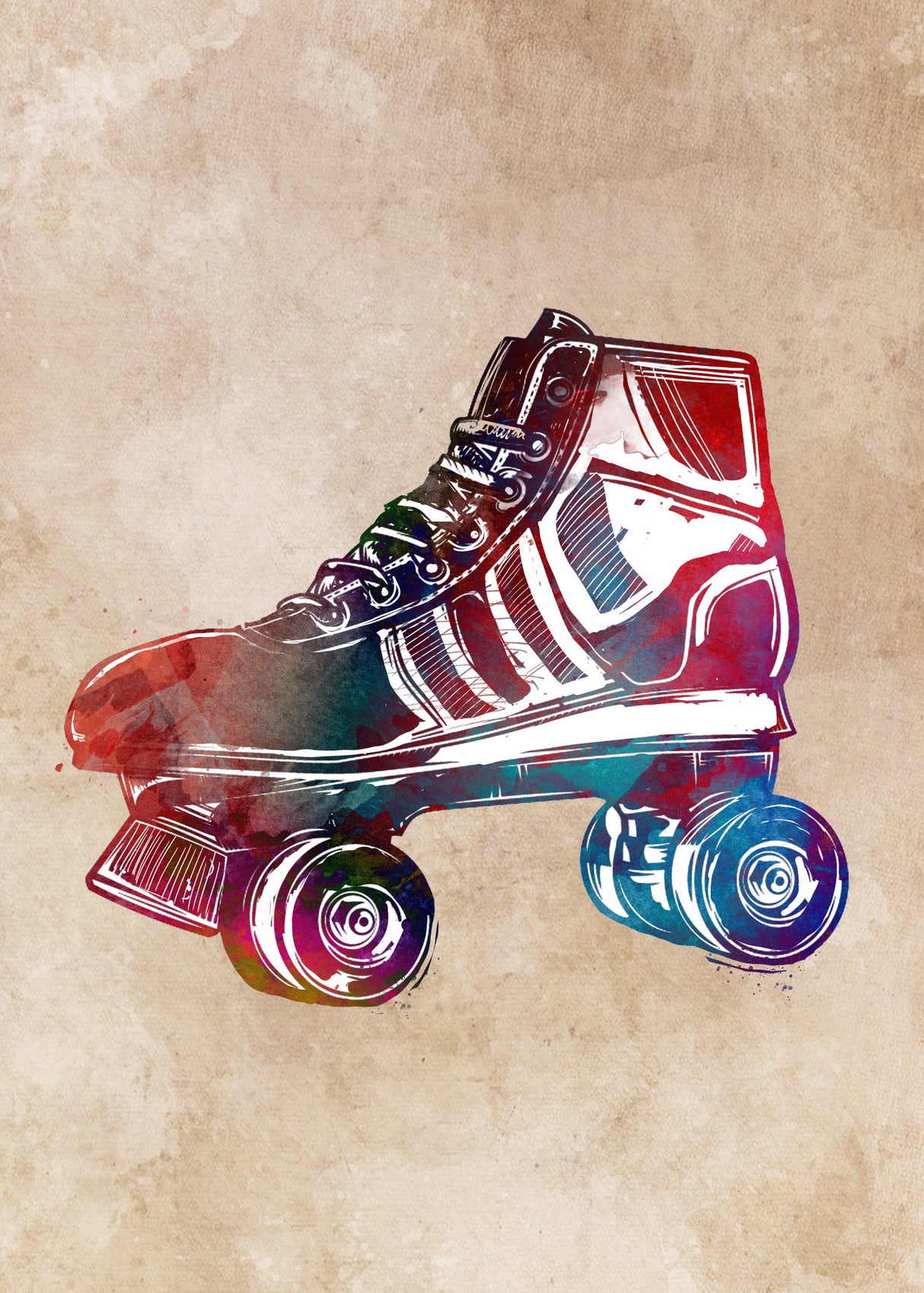 Roller skates sport art Poster och Canvastavla