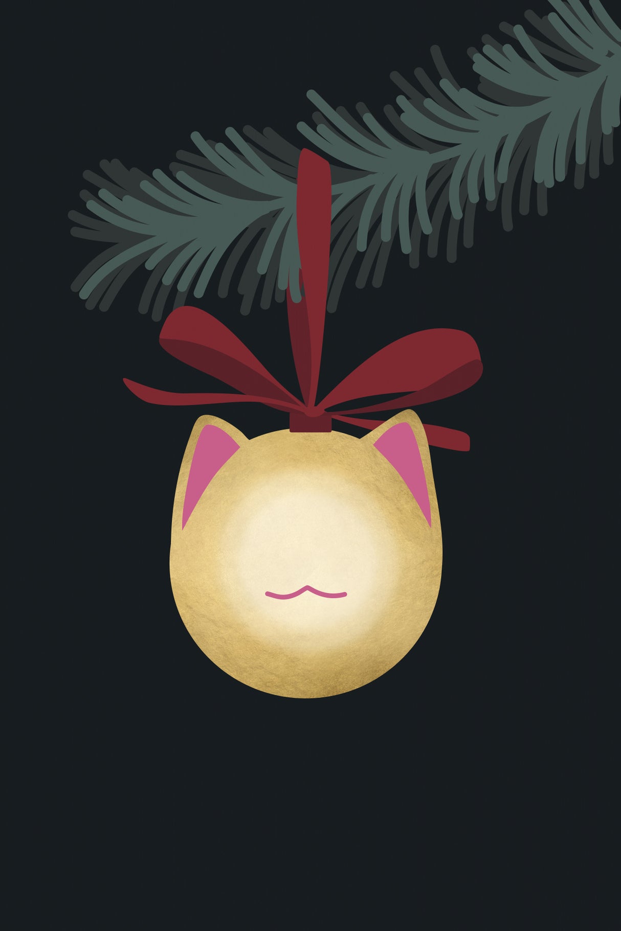 Meowrry bauble (black gold) Poster och Canvastavla