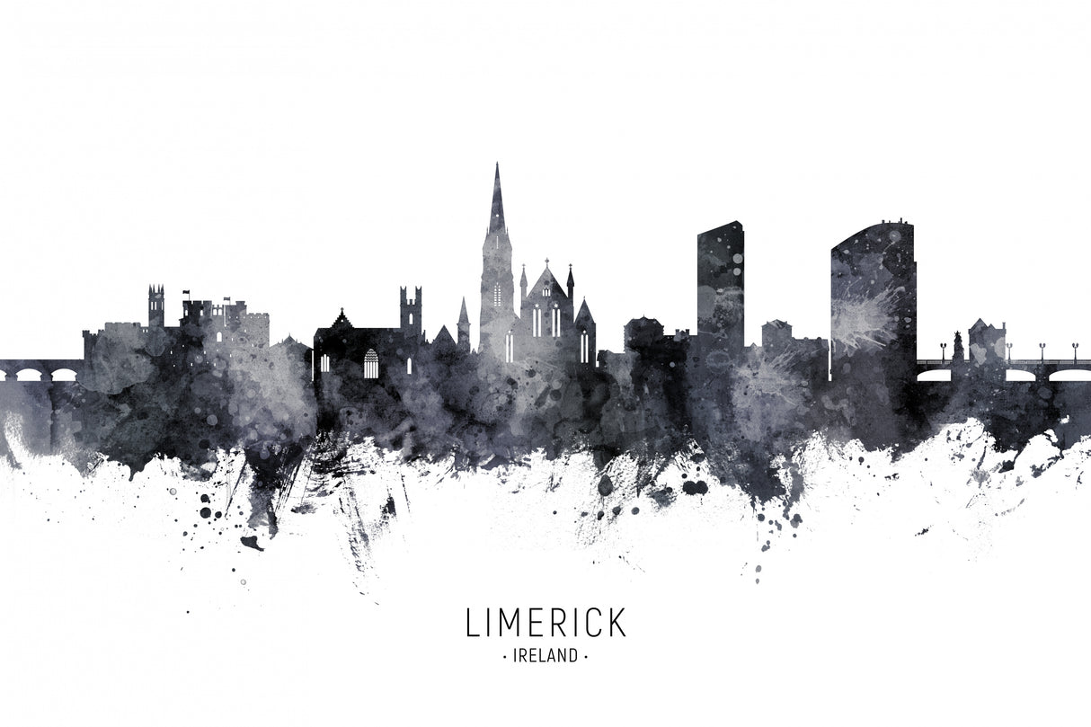 Limerick Ireland Skyline Poster och Canvastavla