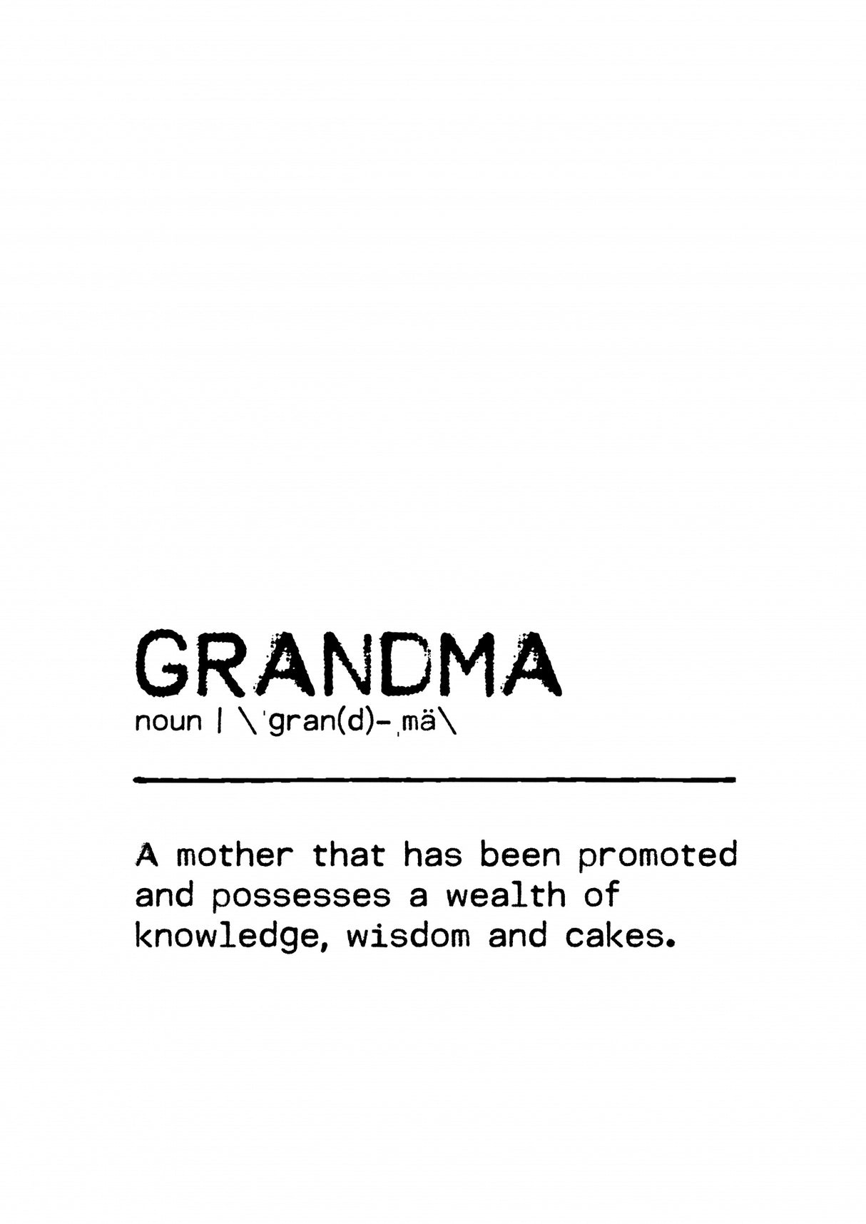 Quote Grandma Cakes Poster och Canvastavla
