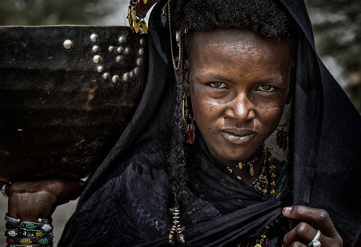 Peul woman at a gerewol festival in Niger. Poster och Canvastavla