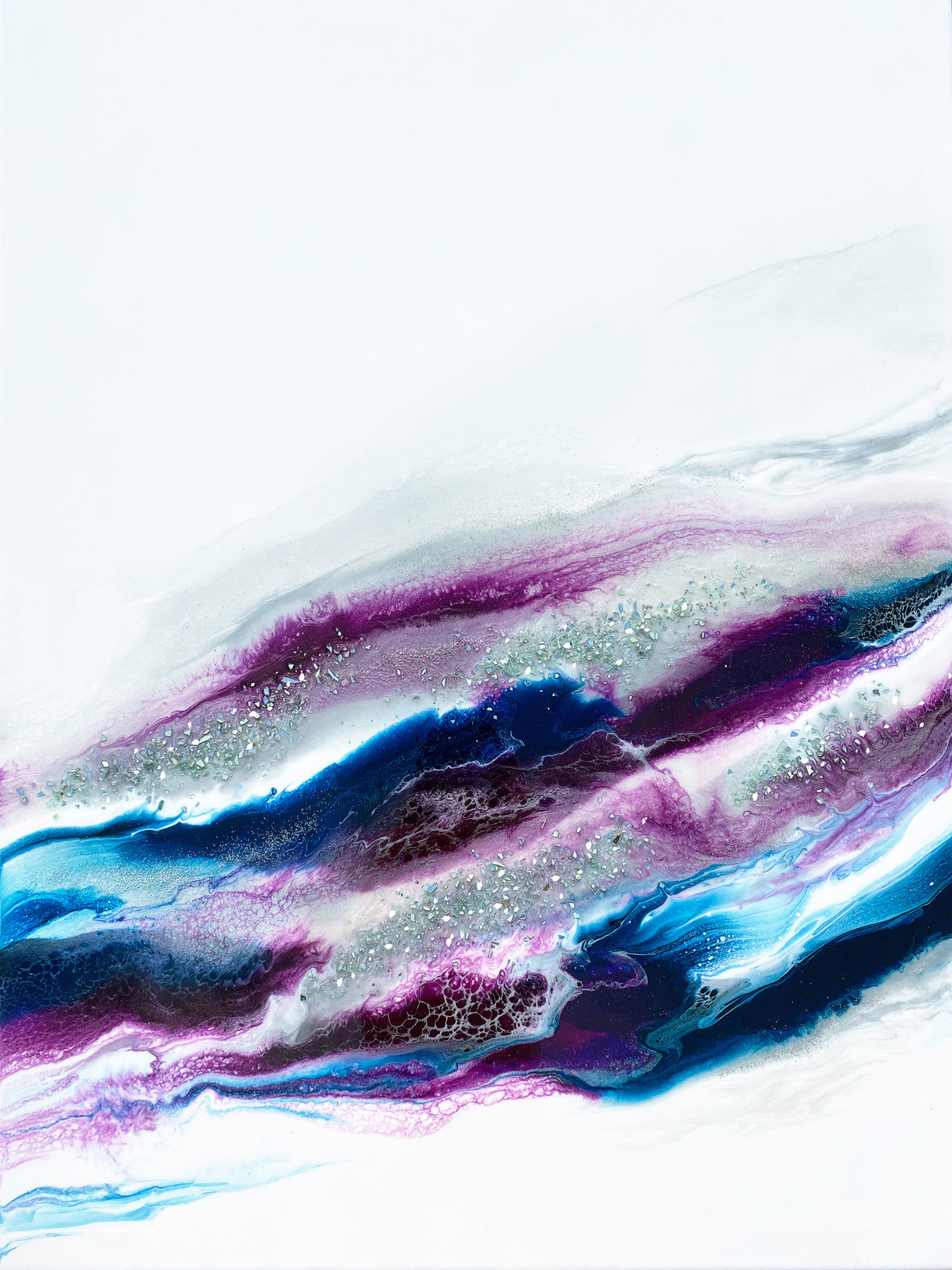 Purple and Blue Sparkles Poster och Canvastavla