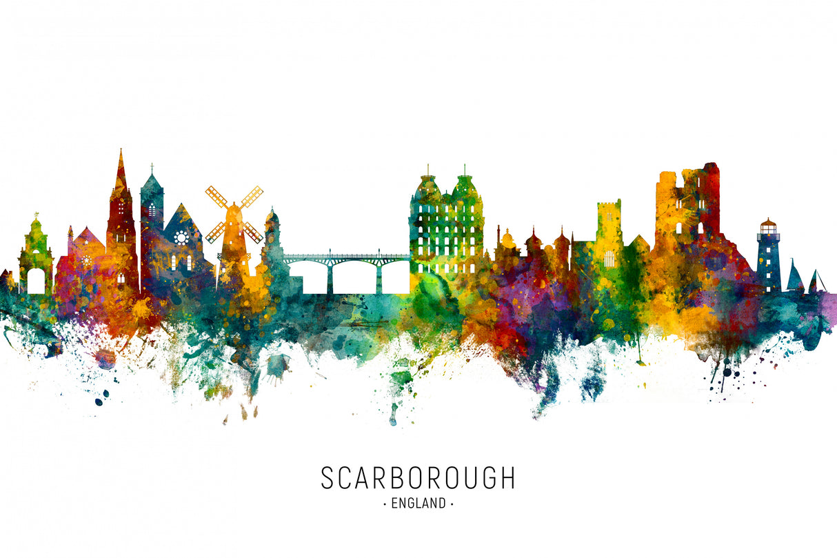 Scarborough England Skyline Poster och Canvastavla