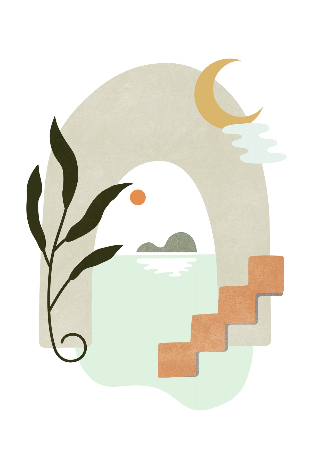 Tropical Villa Color and Shapes 09 Poster och Canvastavla