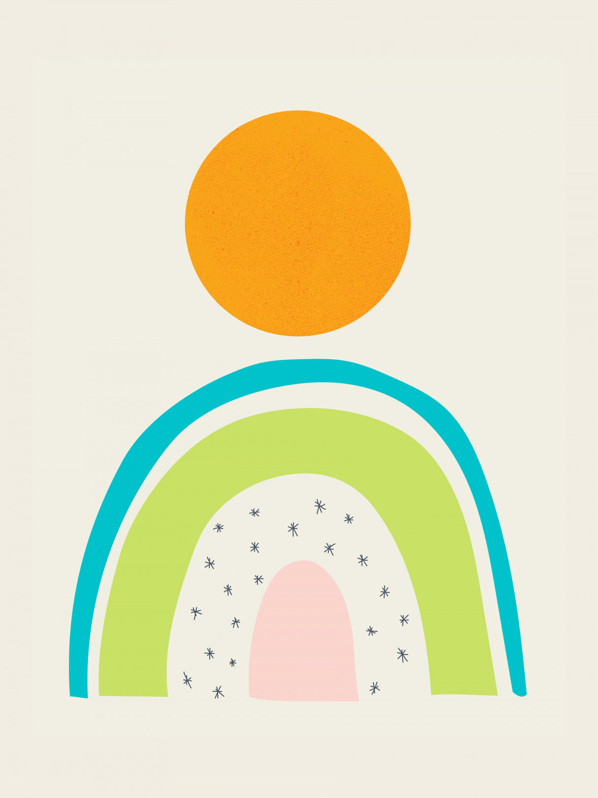 Minimal Mountain and Sun Poster och Canvastavla