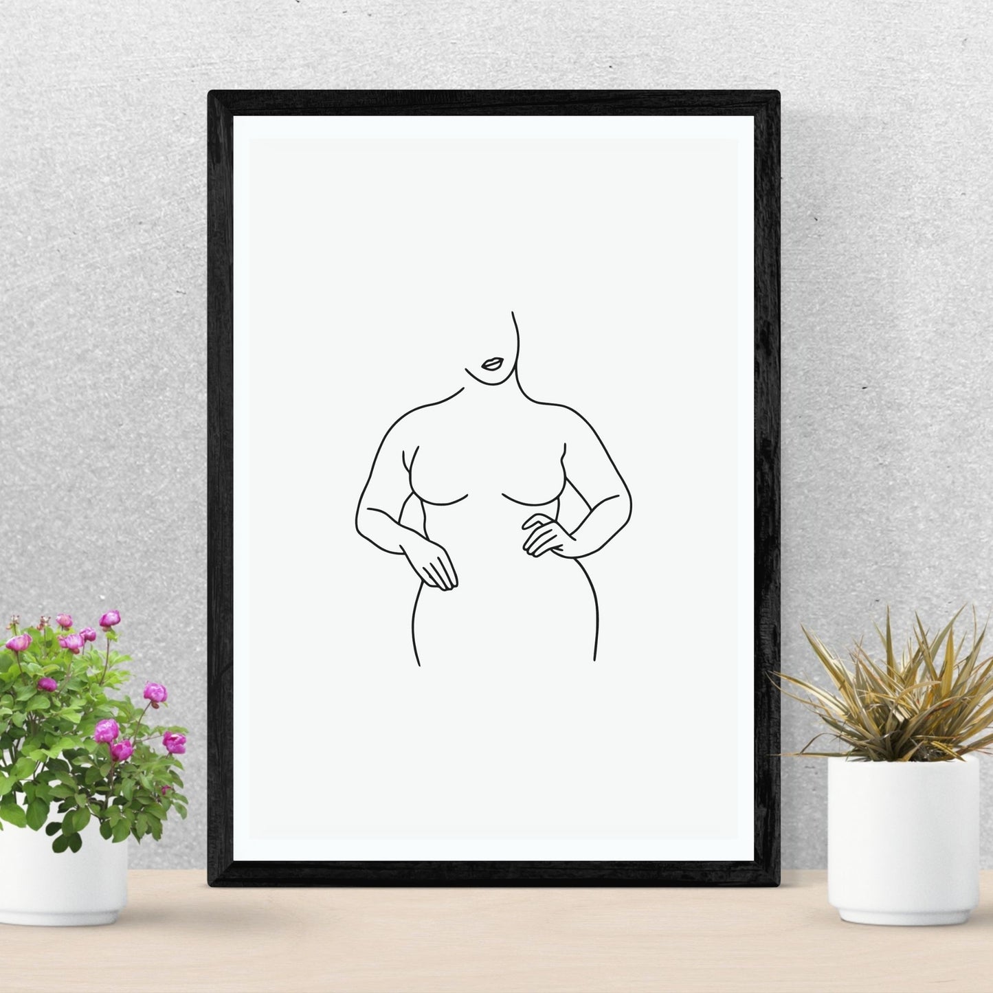 Line Art Grey poster
