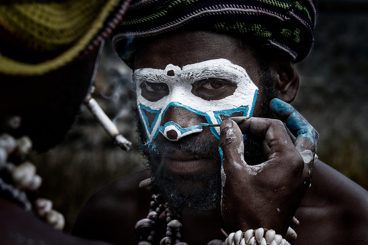Painting for the sing-sing-III- Mt. Hagen-Papua New Guinea Poster och Canvastavla