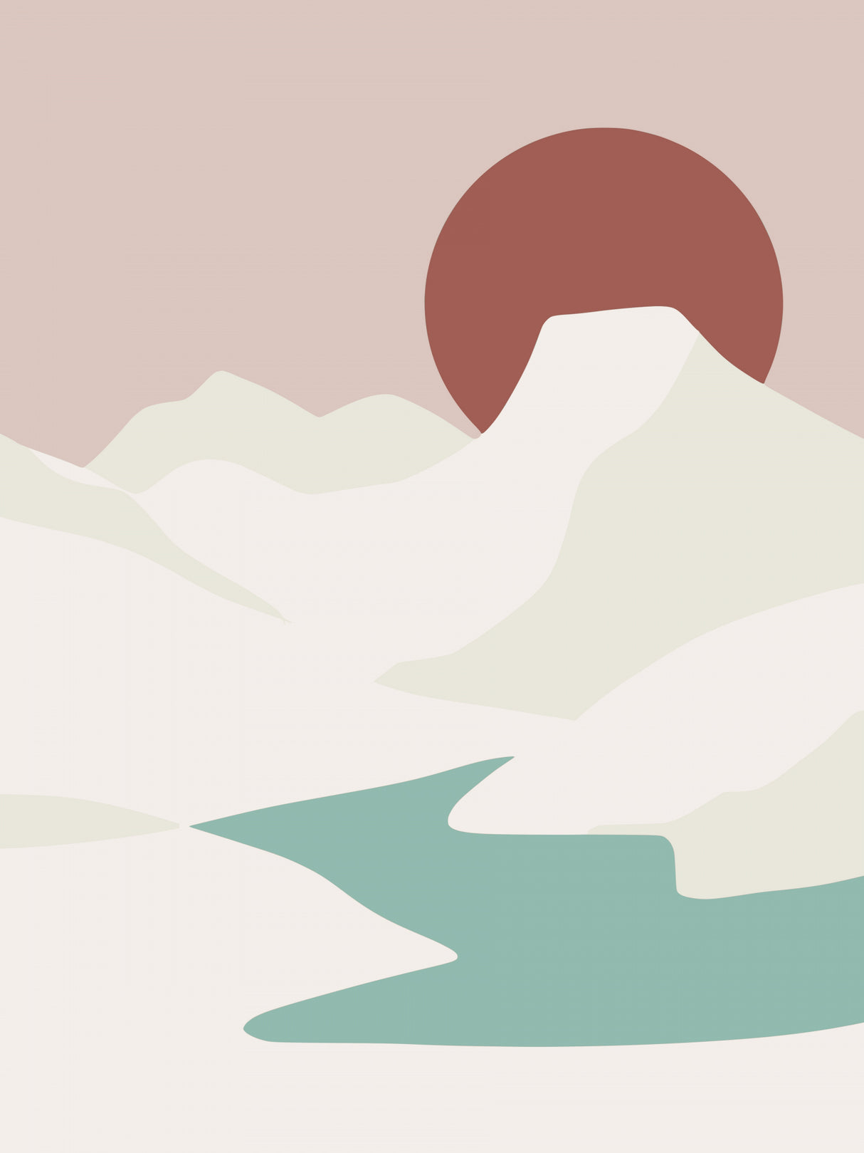 Minimal Volcanic Lake Poster och Canvastavla