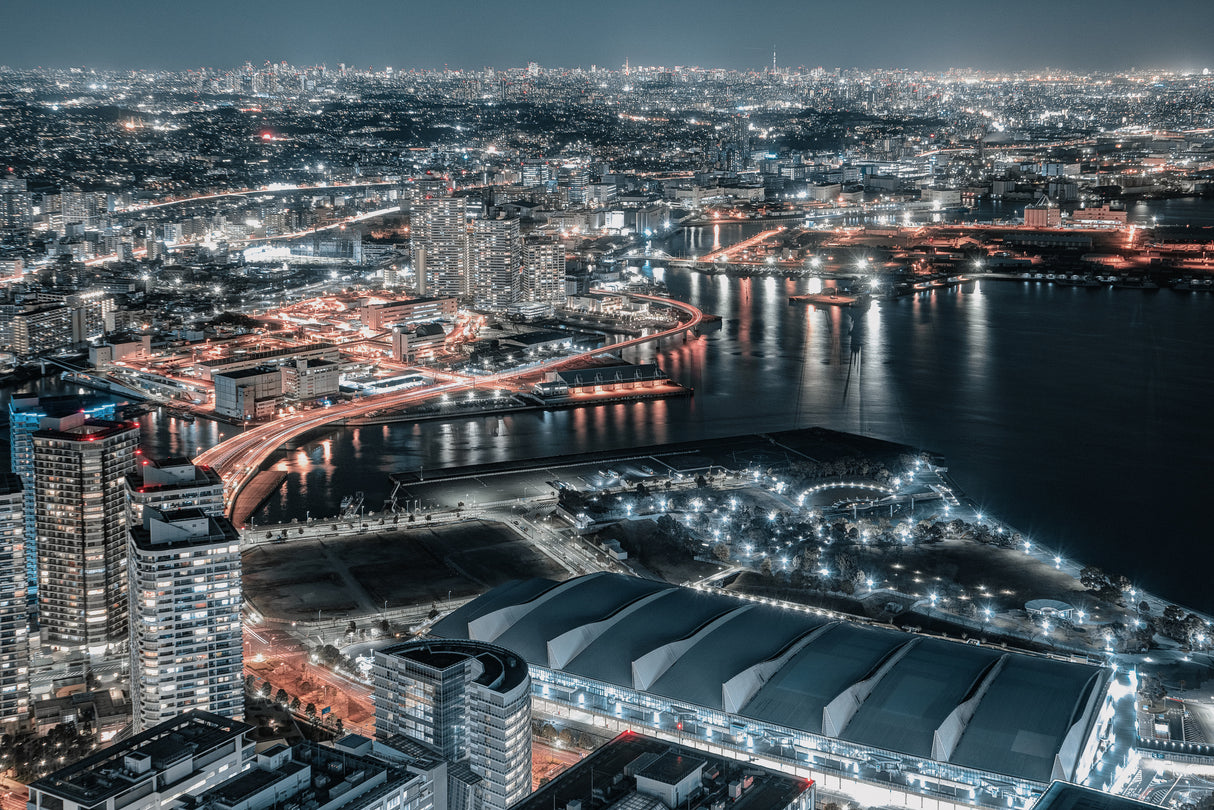 Yokohama Urban Night Poster och Canvastavla