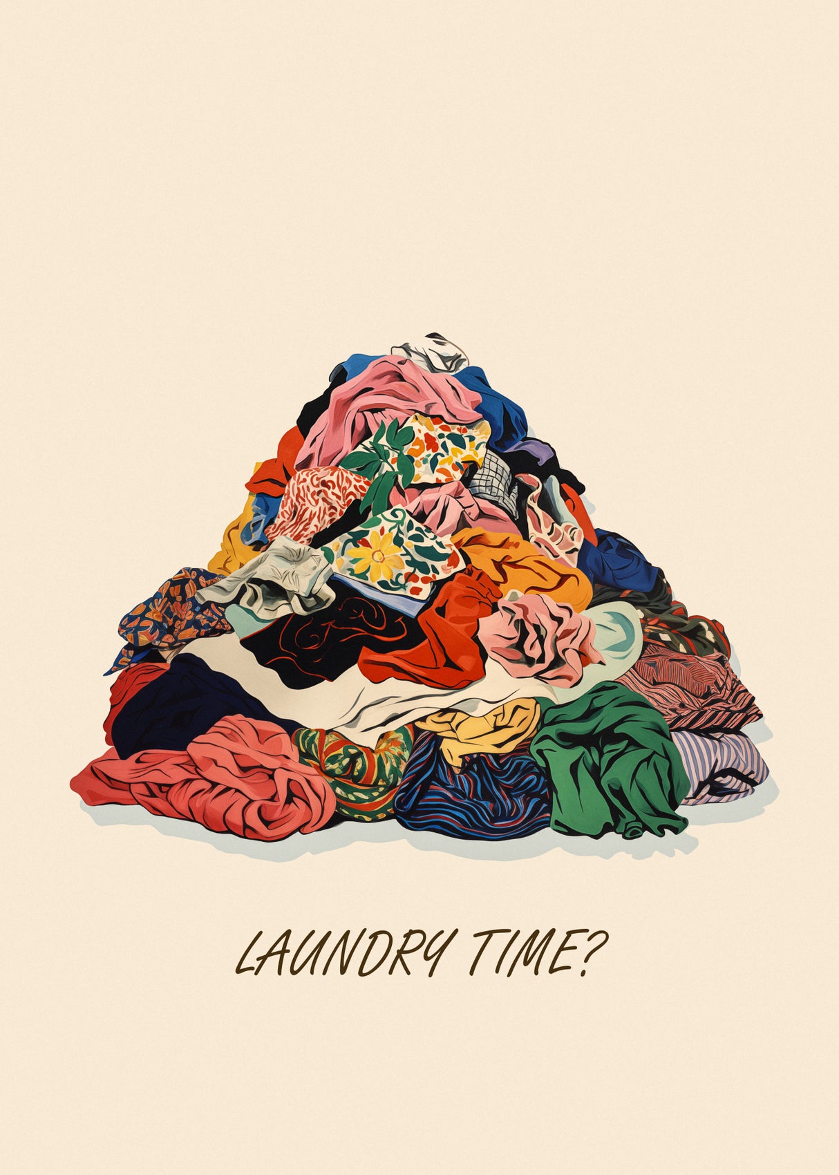 Laundry Time Pile Pictufy Poster och Canvastavla