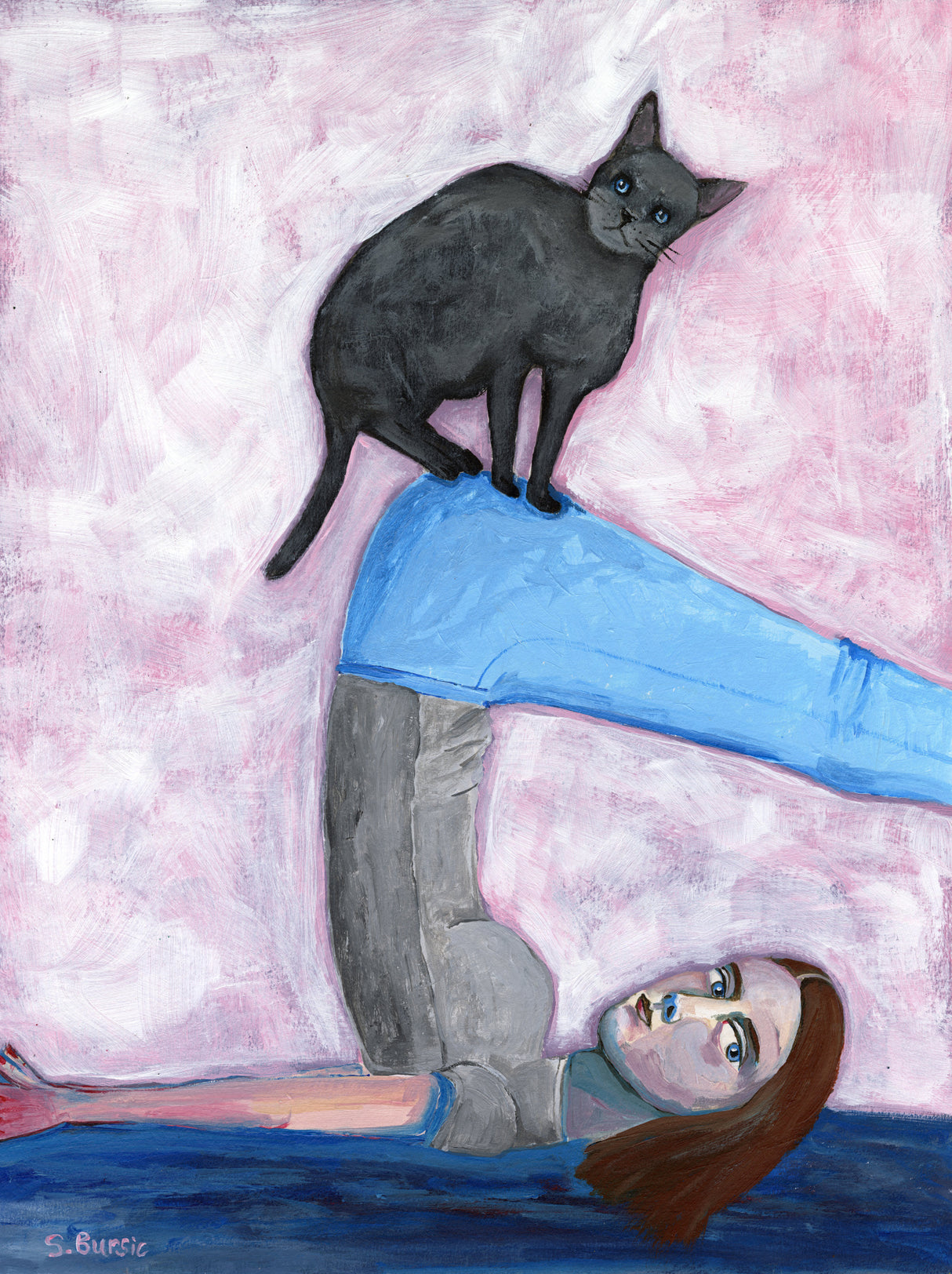 Yoga with my Cat Poster och Canvastavla