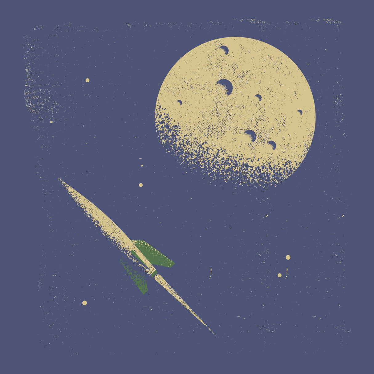 Rocket & Moon Poster och Canvastavla