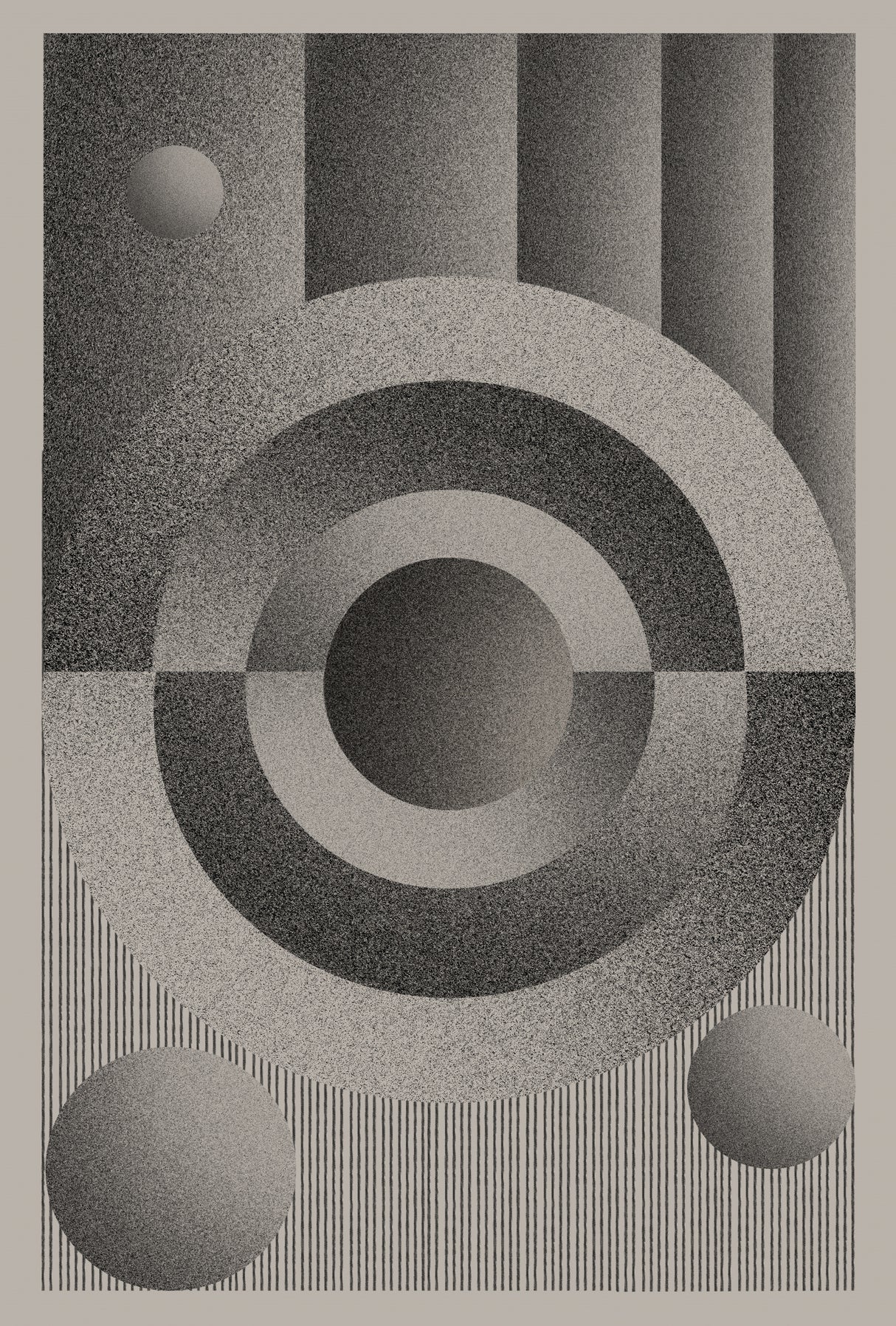 Modernist Circle geometry Poster och Canvastavla
