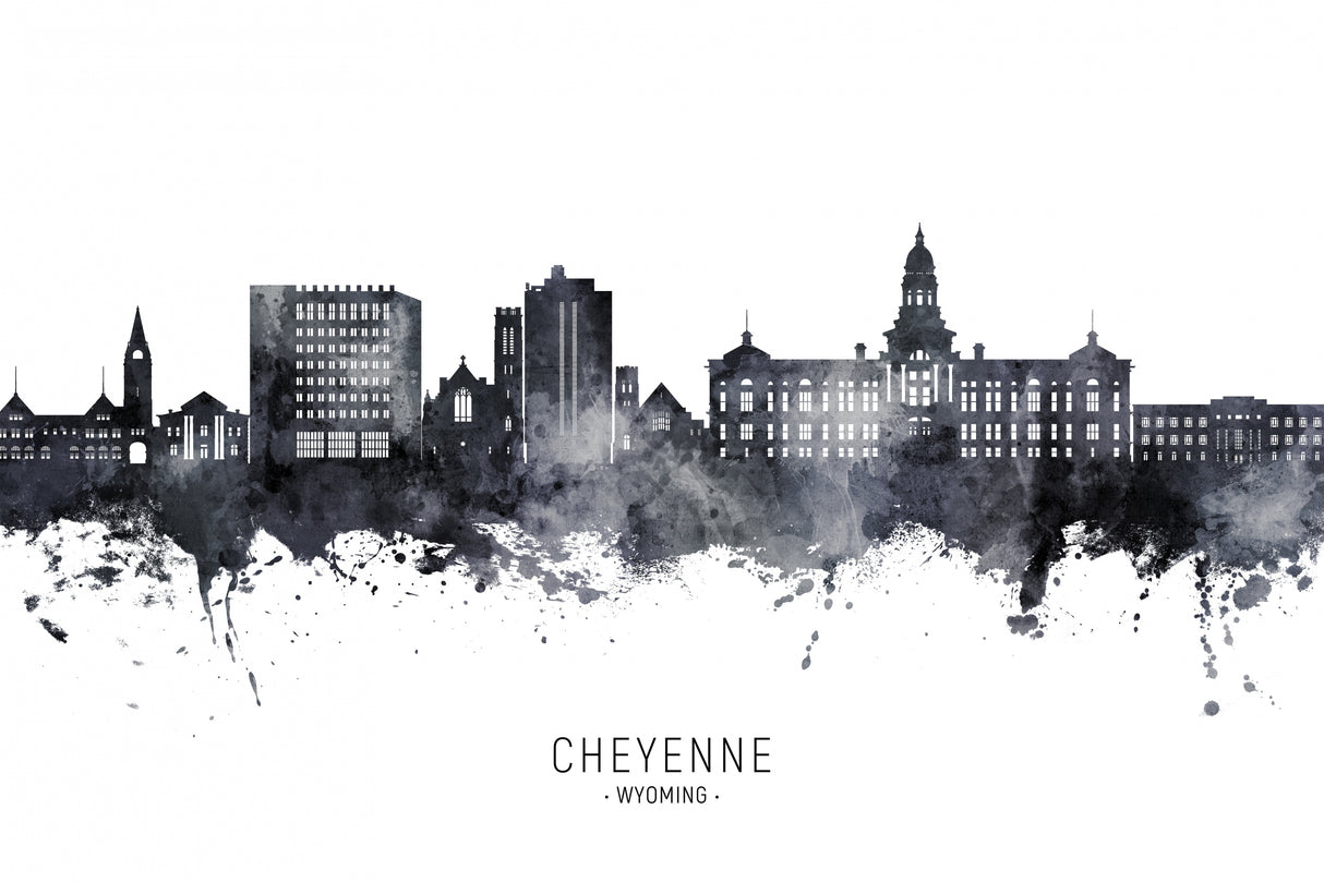 Cheyenne Wyoming Skyline Poster och Canvastavla