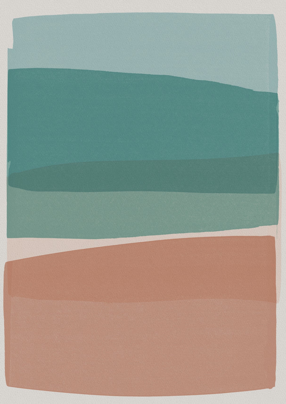 Modern Turquoise and Pink Poster och Canvastavla
