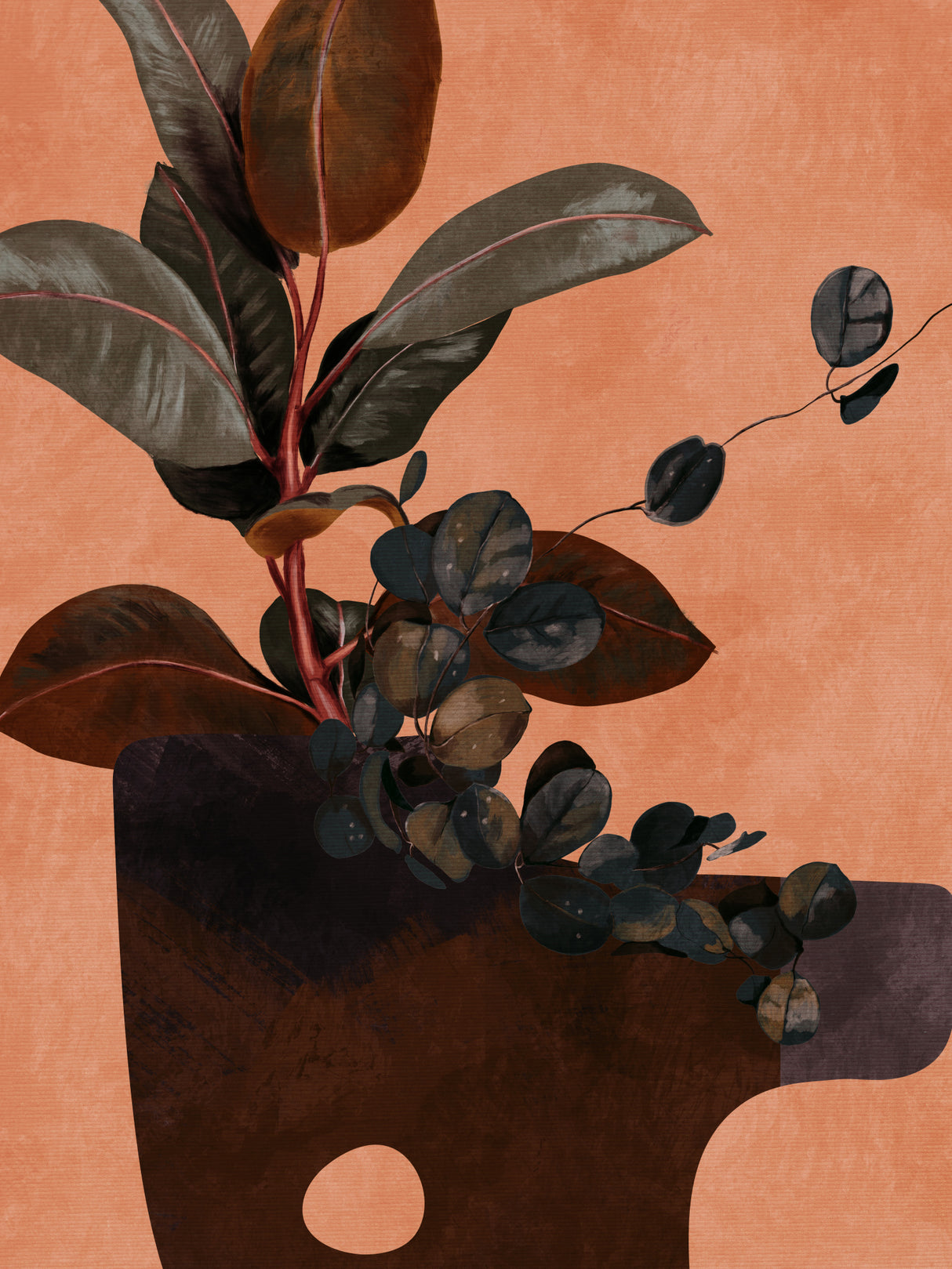 Leaves More 6 Red Poster och Canvastavla