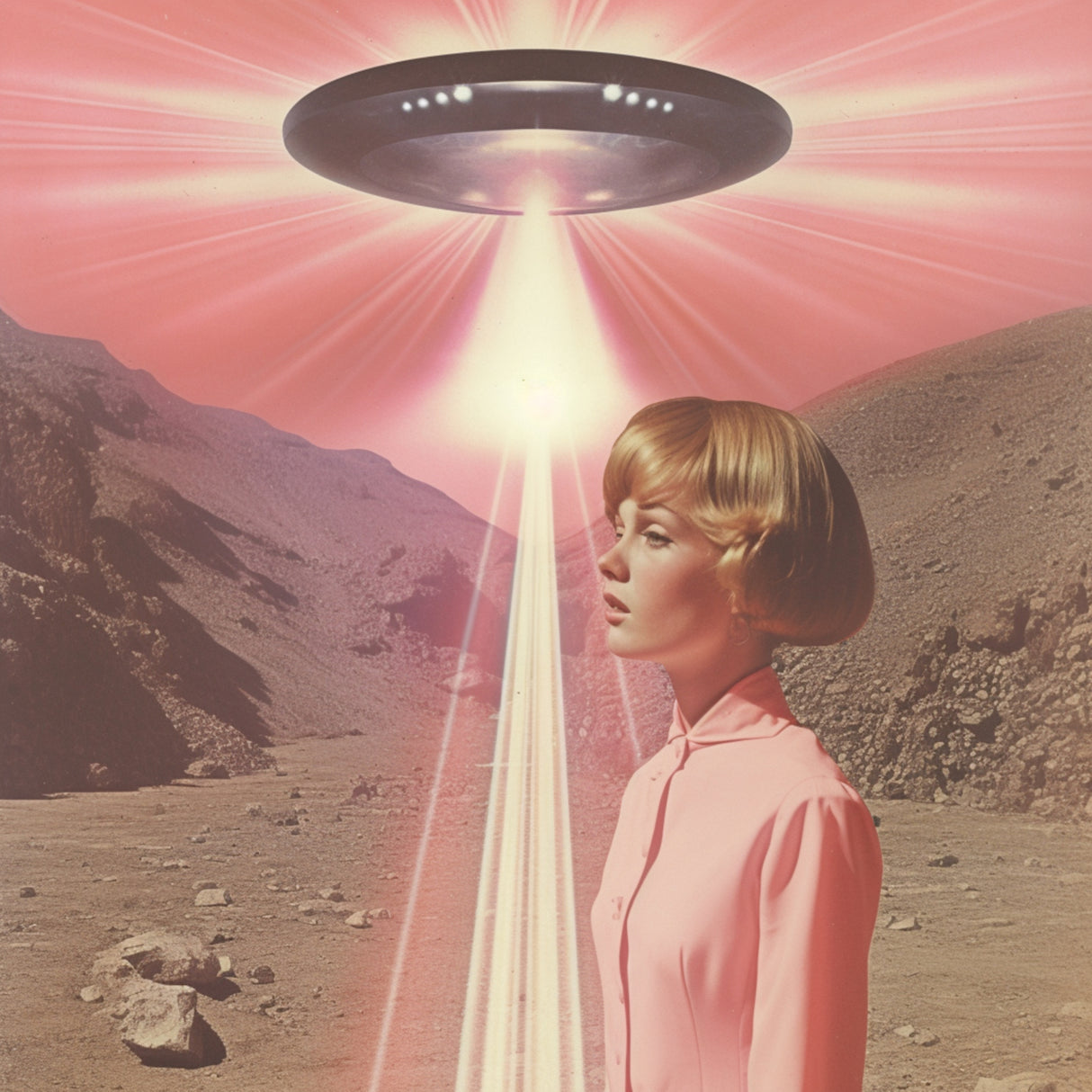 Beam Me Up Barbie Collage Art Poster och Canvastavla
