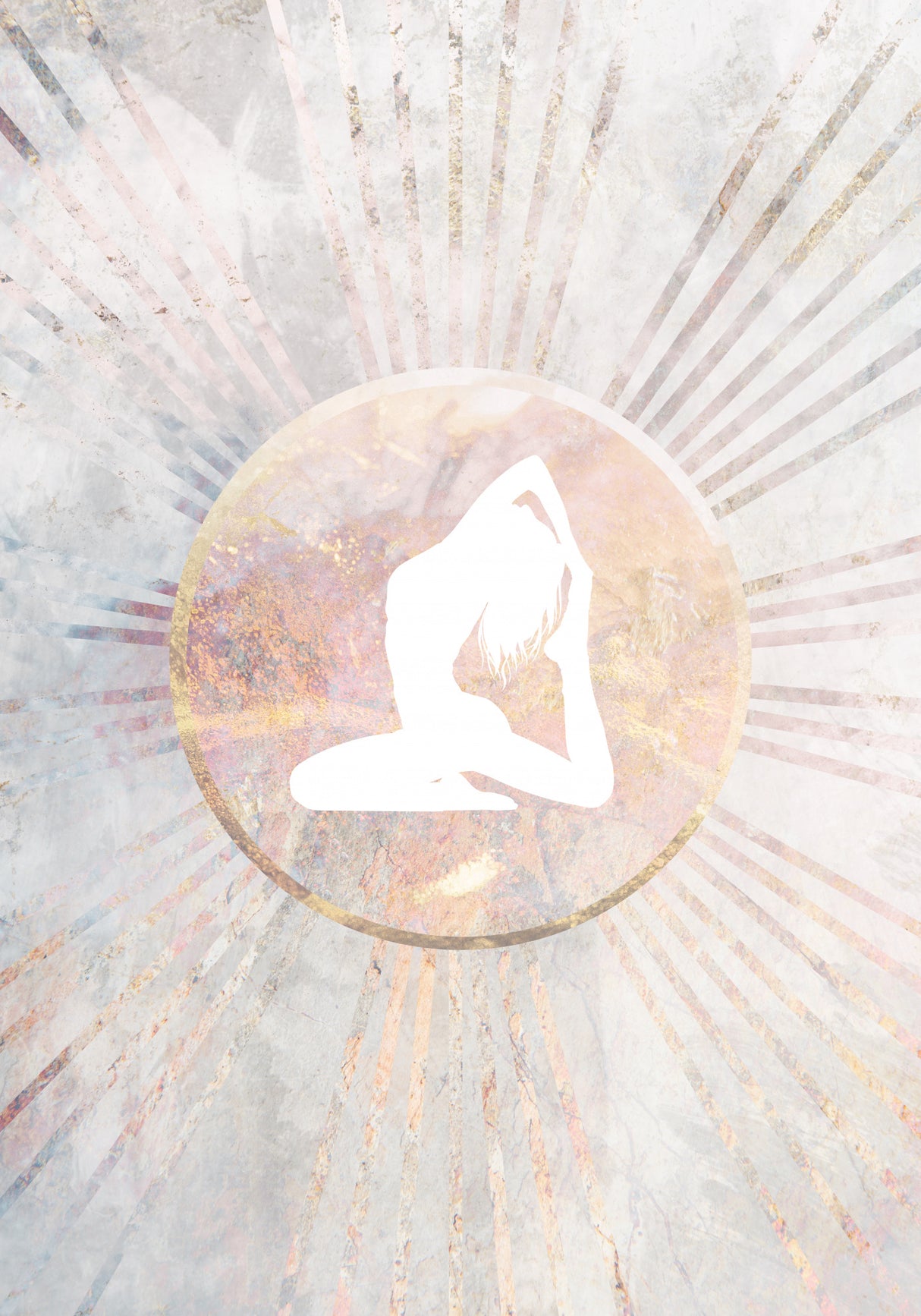 Sun Boho Yoga Marble 2 Poster och Canvastavla