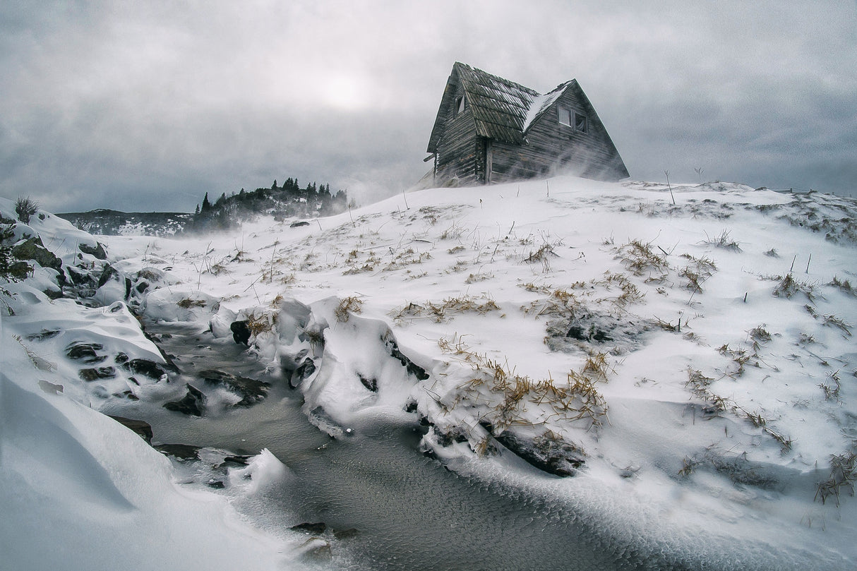 Snowstorm on mountain Poster och Canvastavla