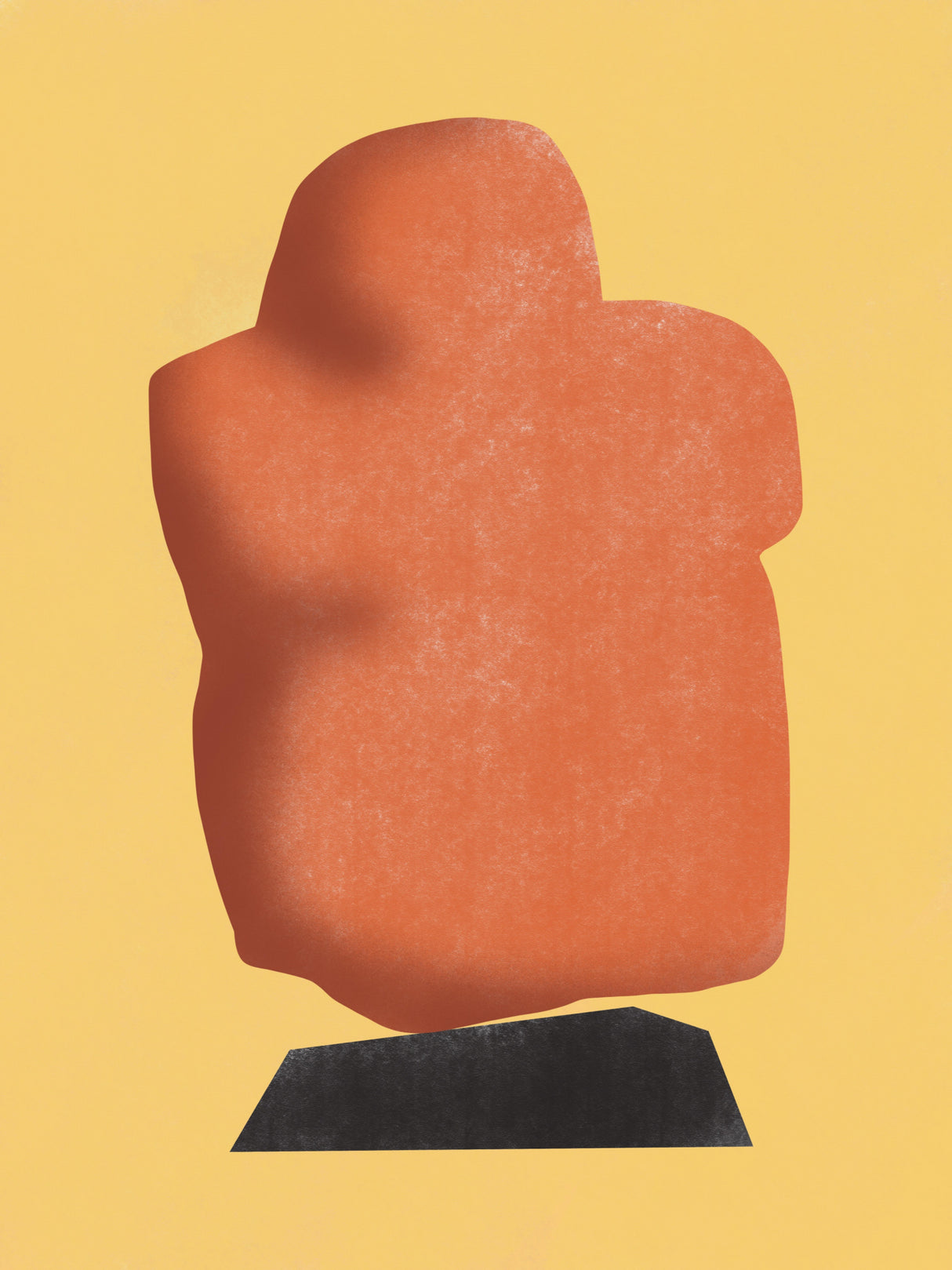 Stone Sculpture In Orange Poster och Canvastavla
