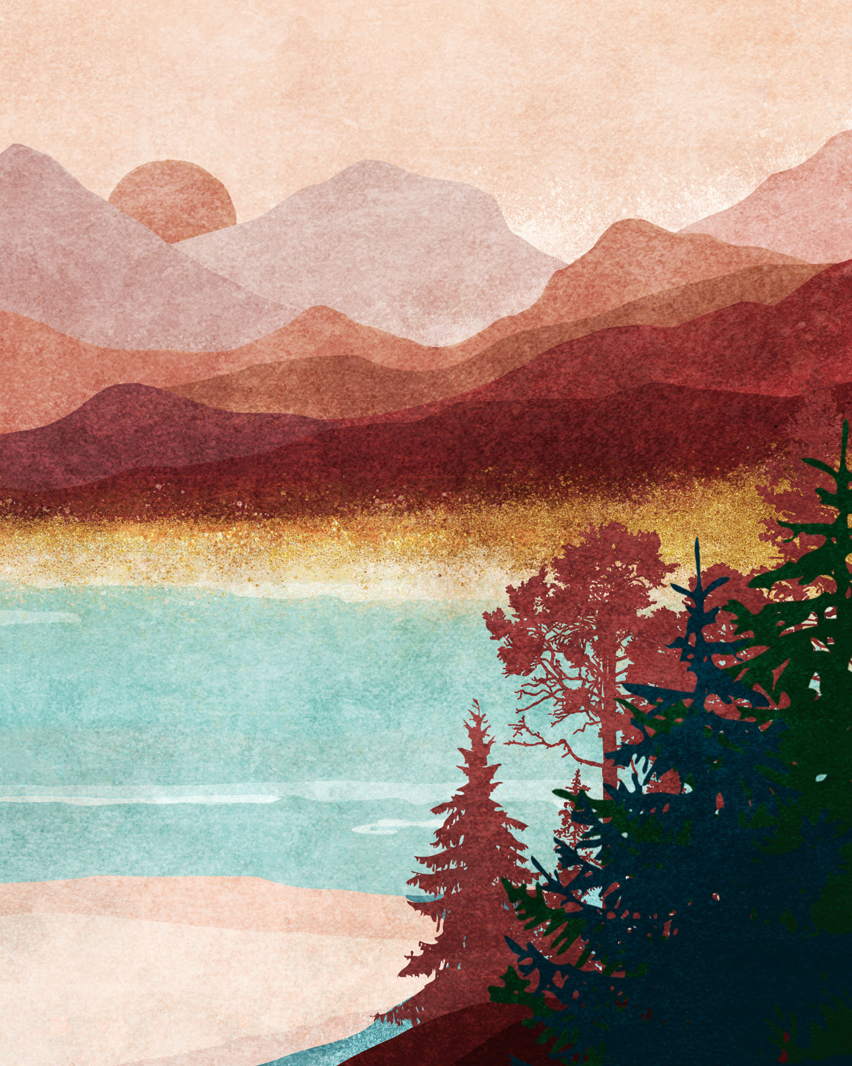 Lake Right Poster och Canvastavla