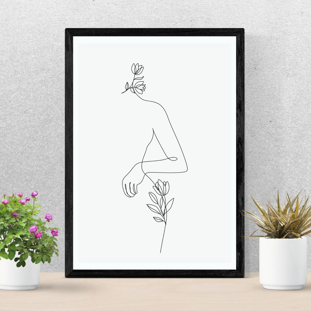 Line Art Grey poster