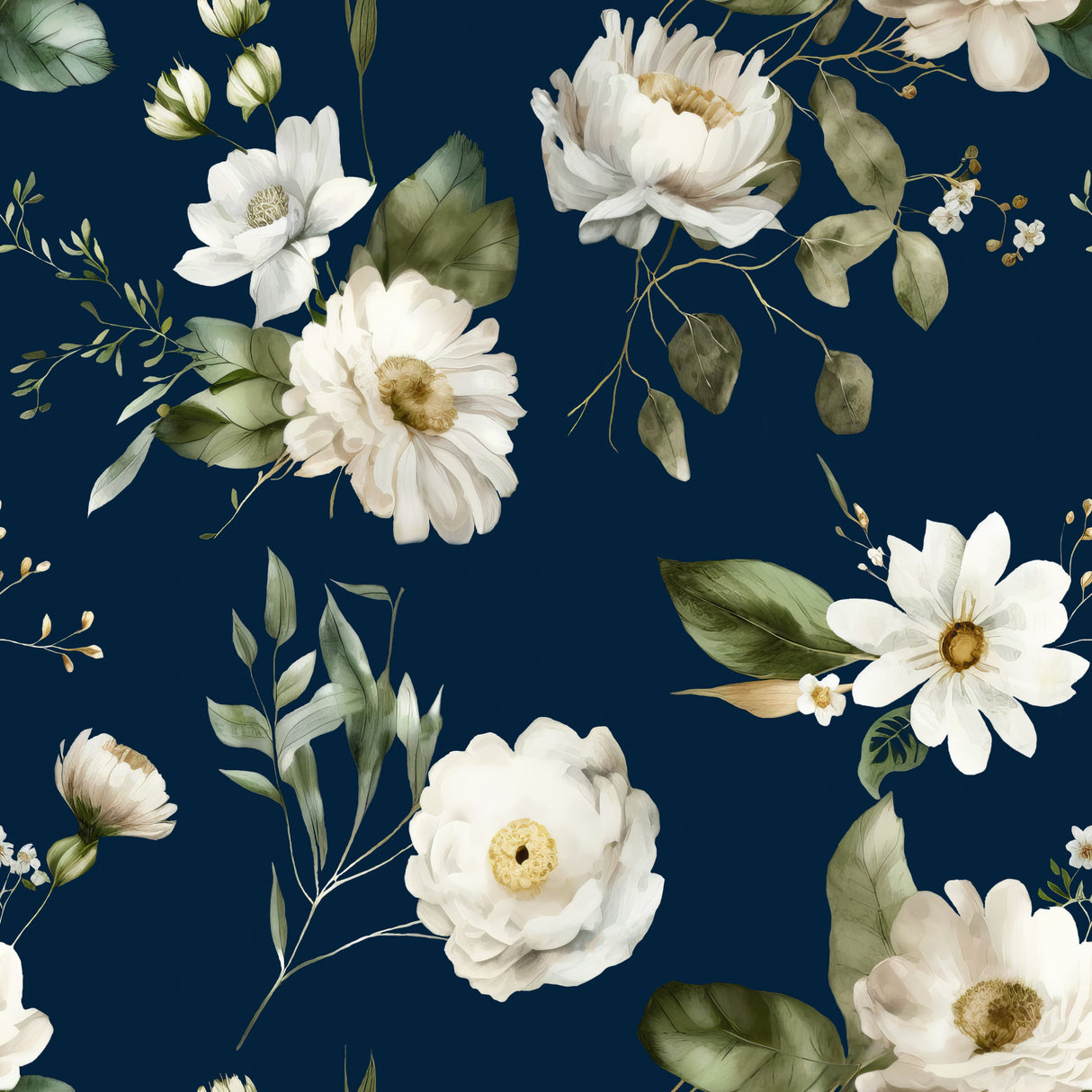 Wall Mural Wh 1 4096 Dark Blue Poster och Canvastavla