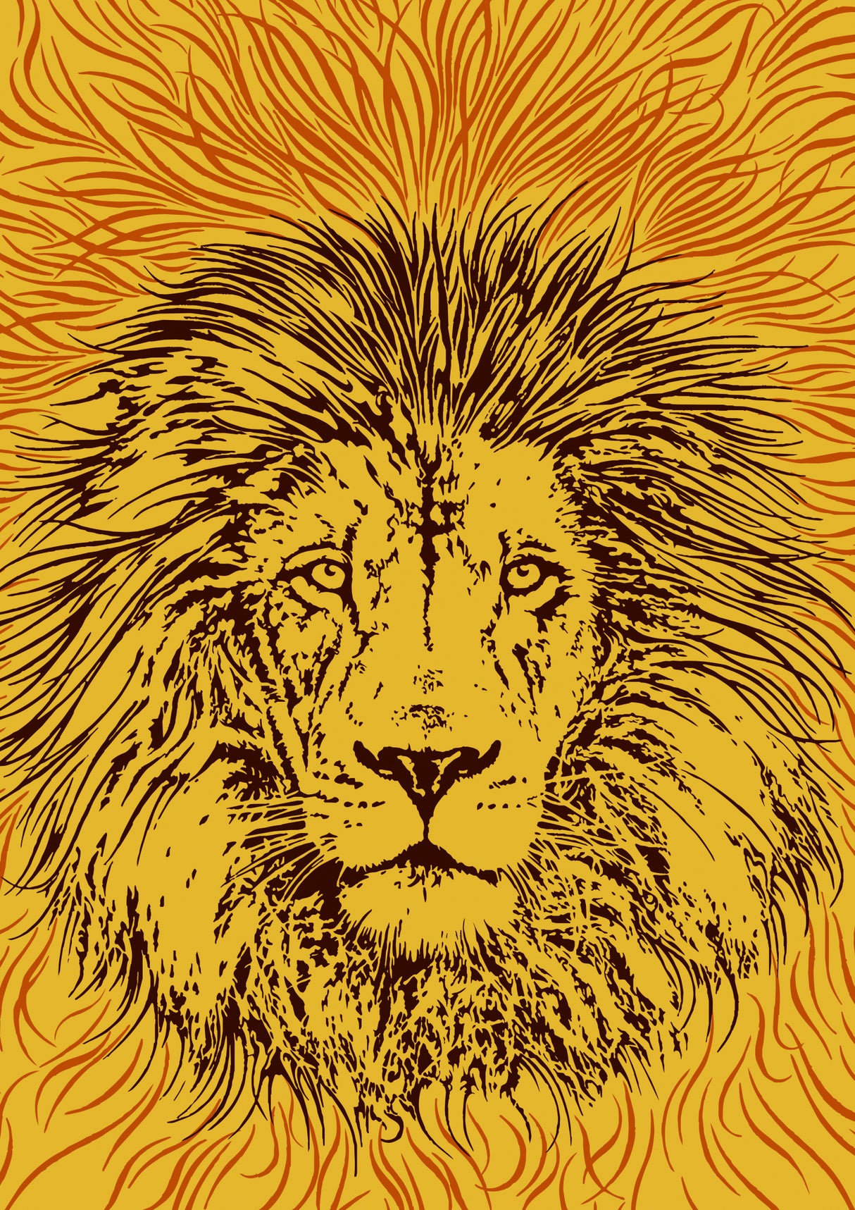 Lion Portrait – King of the Beasts Poster och Canvastavla