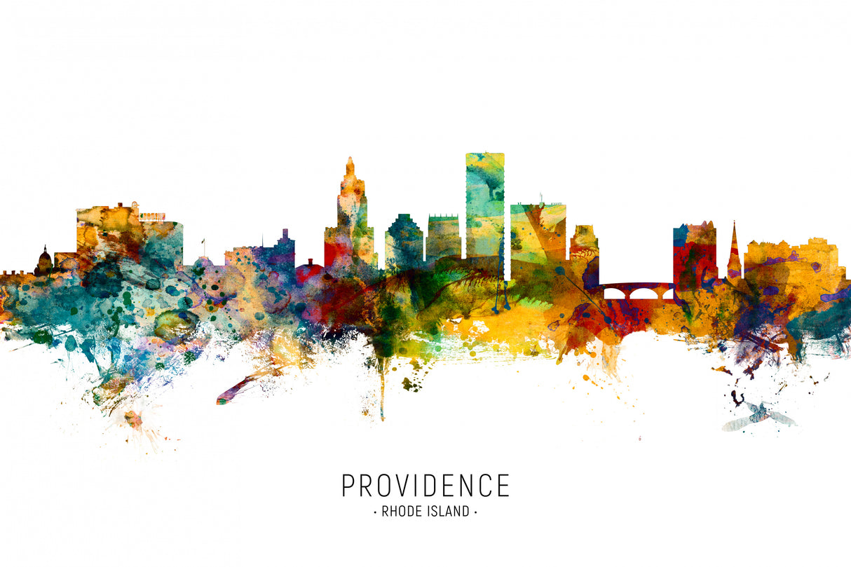 Providence Rhode Island Skyline Poster och Canvastavla