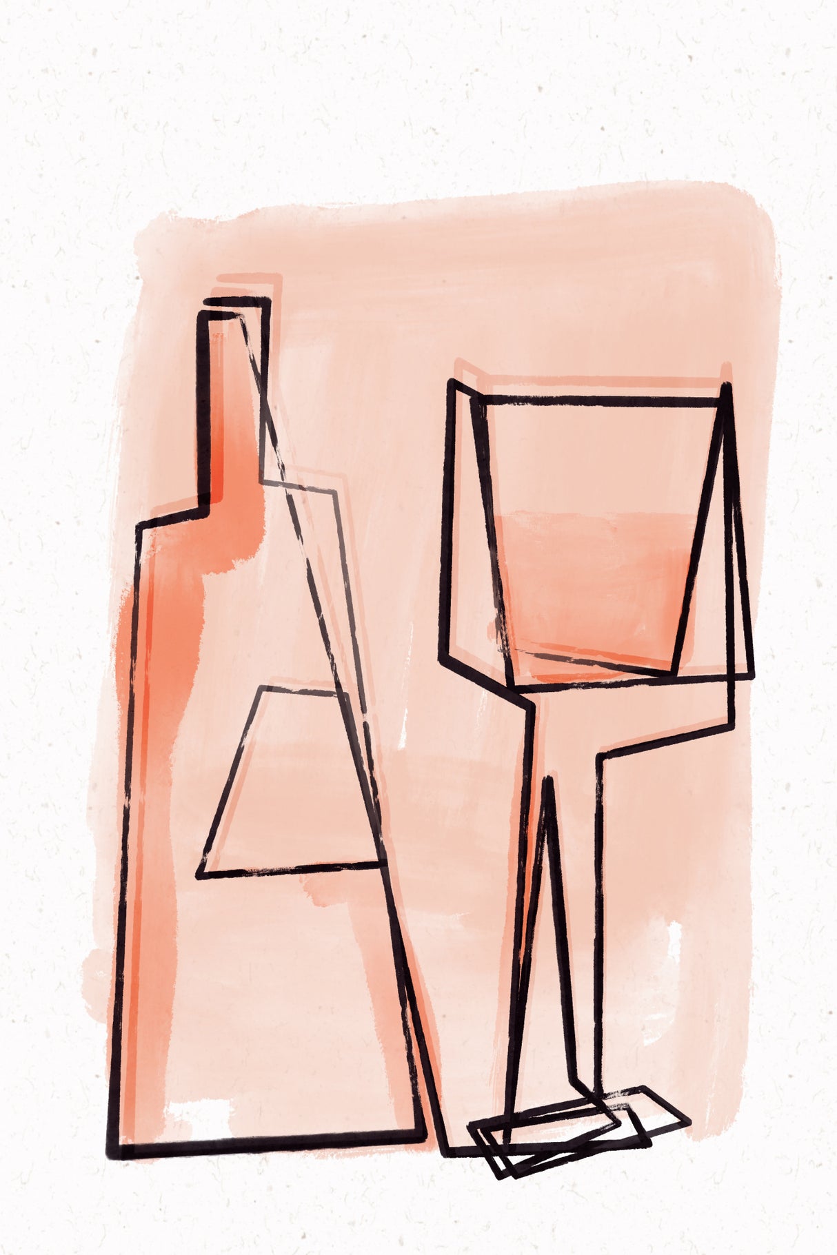 Bottle And Glass Poster och Canvastavla