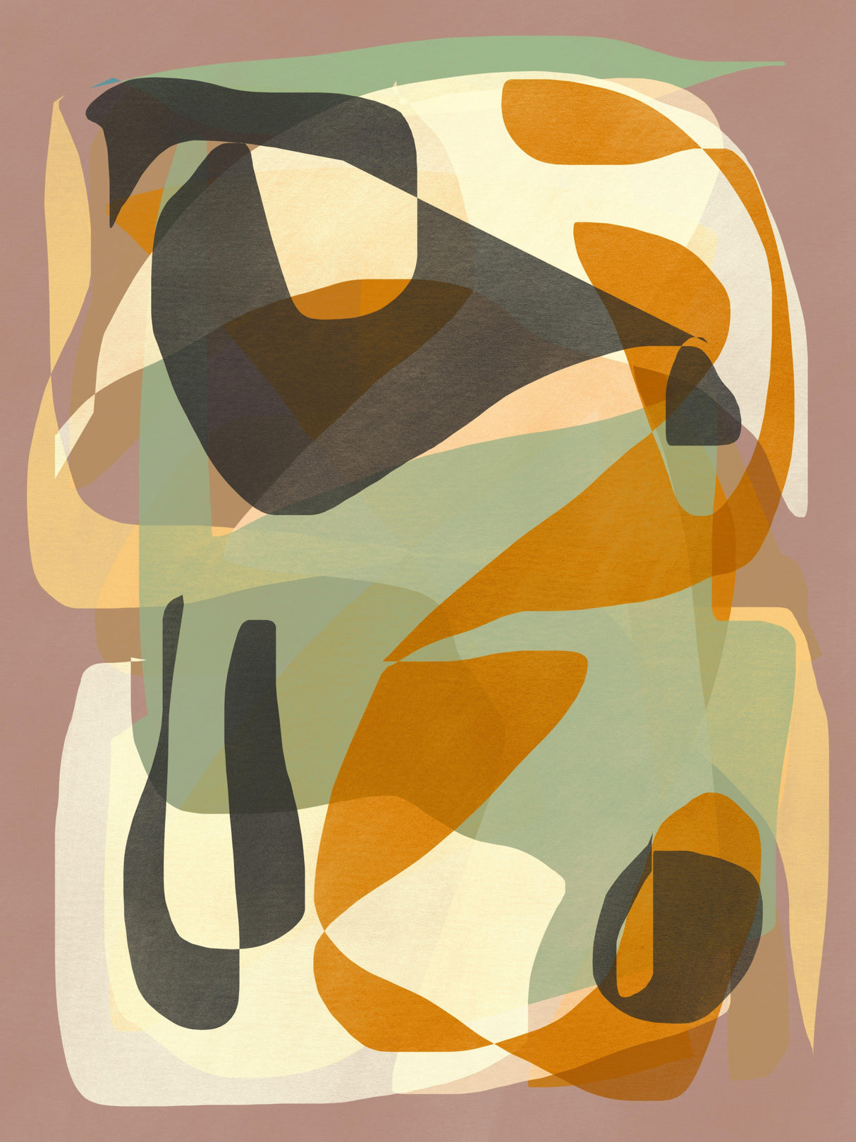 Luminous Ochre Abstract Infinity Poster och Canvastavla