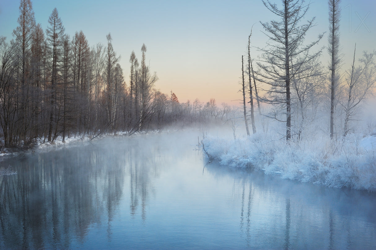 Morning River Poster och Canvastavla
