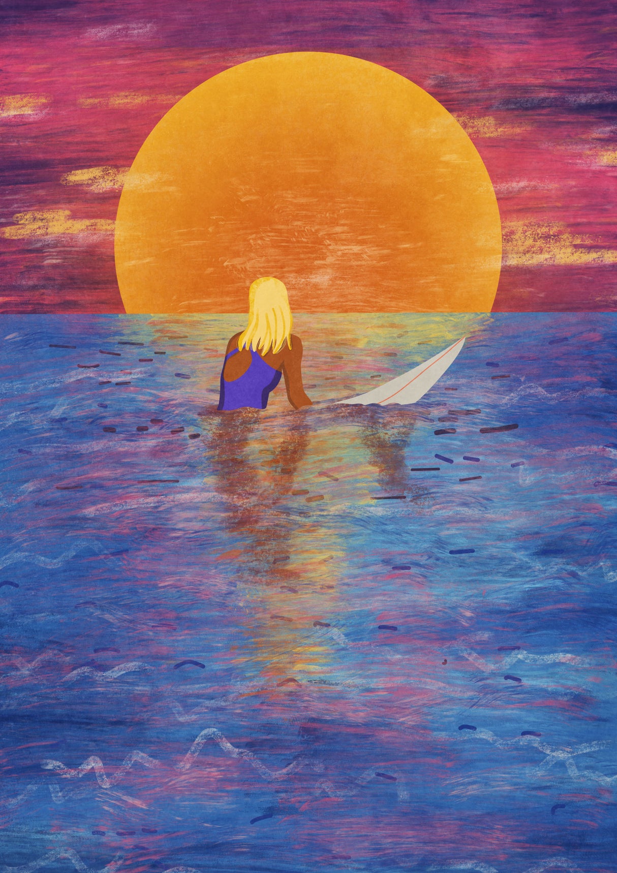 Surfer Girl Poster och Canvastavla
