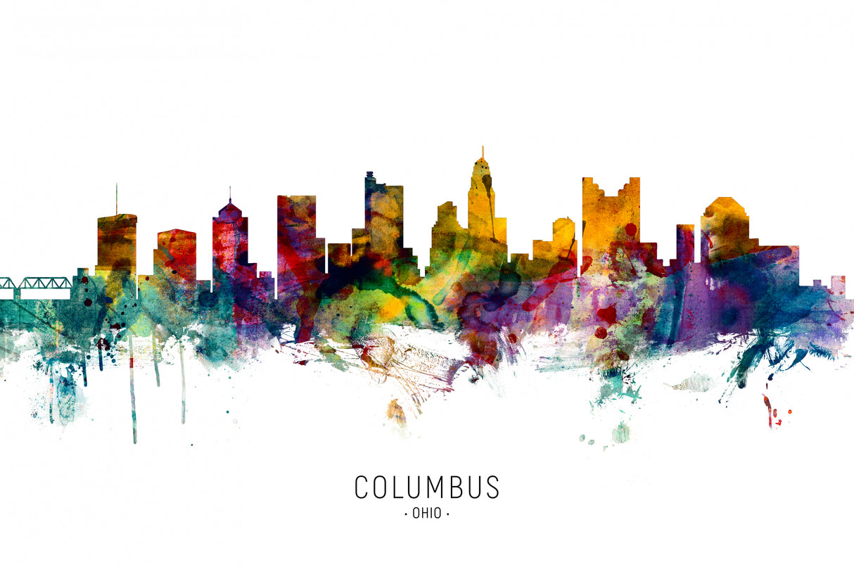 Columbus Ohio Skyline Poster och Canvastavla