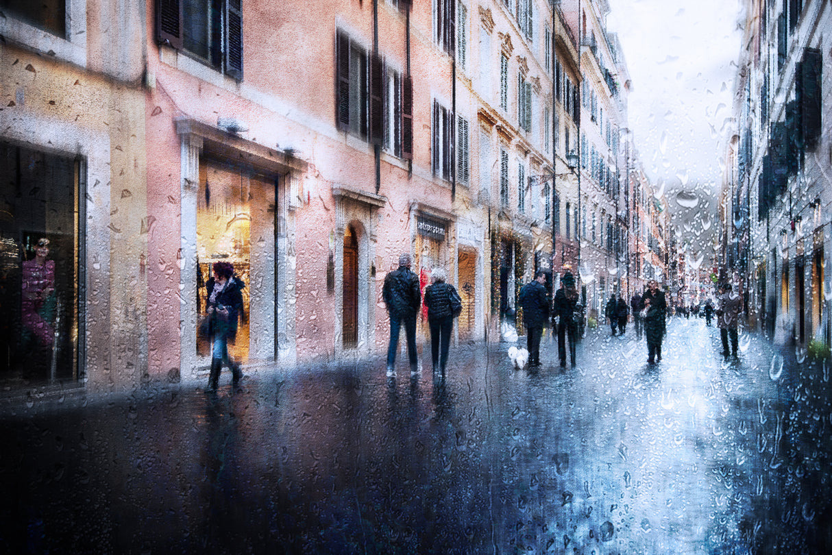 After the rain in the alleys of Rome Poster och Canvastavla