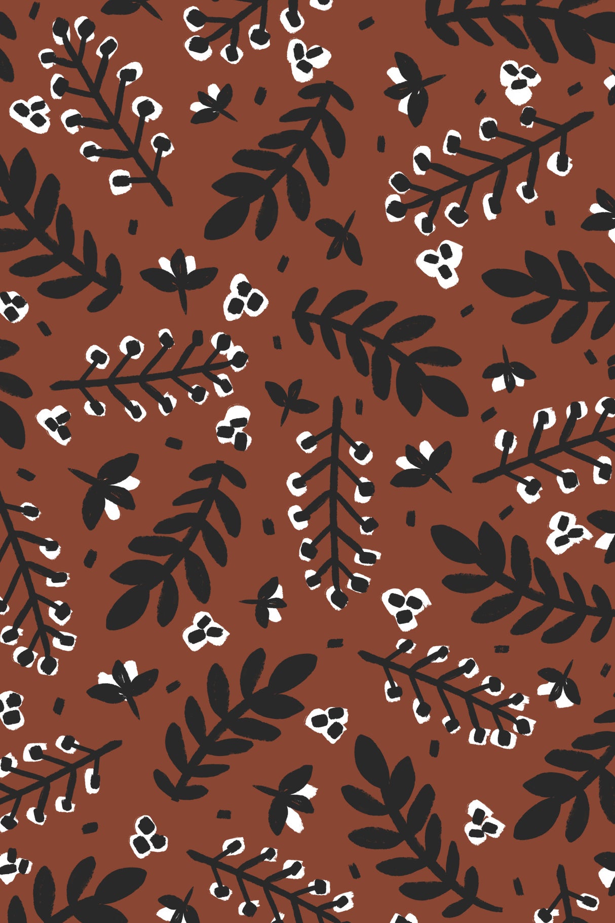 Banches And Berries (Brown) Poster och Canvastavla