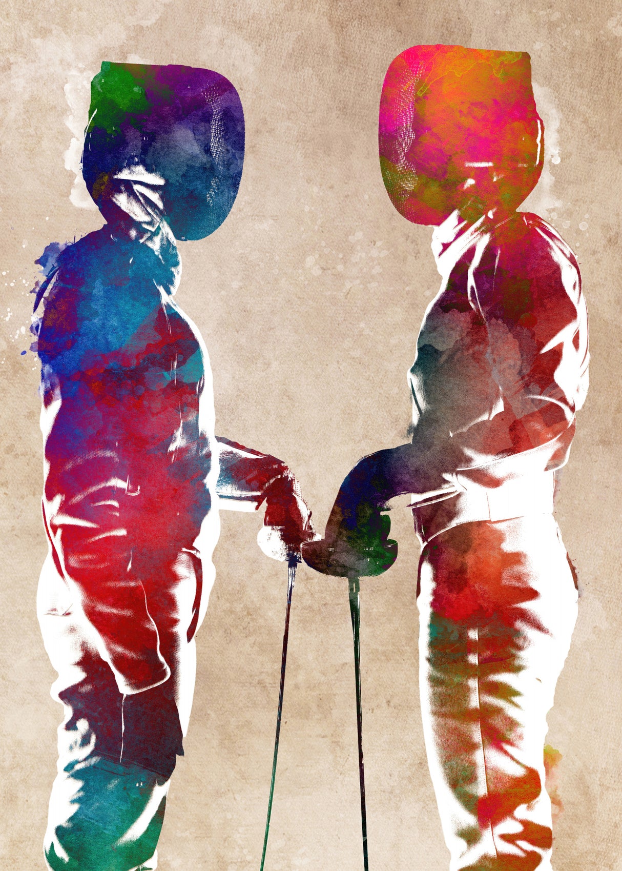 Fencing Sport Art 4 Poster och Canvastavla
