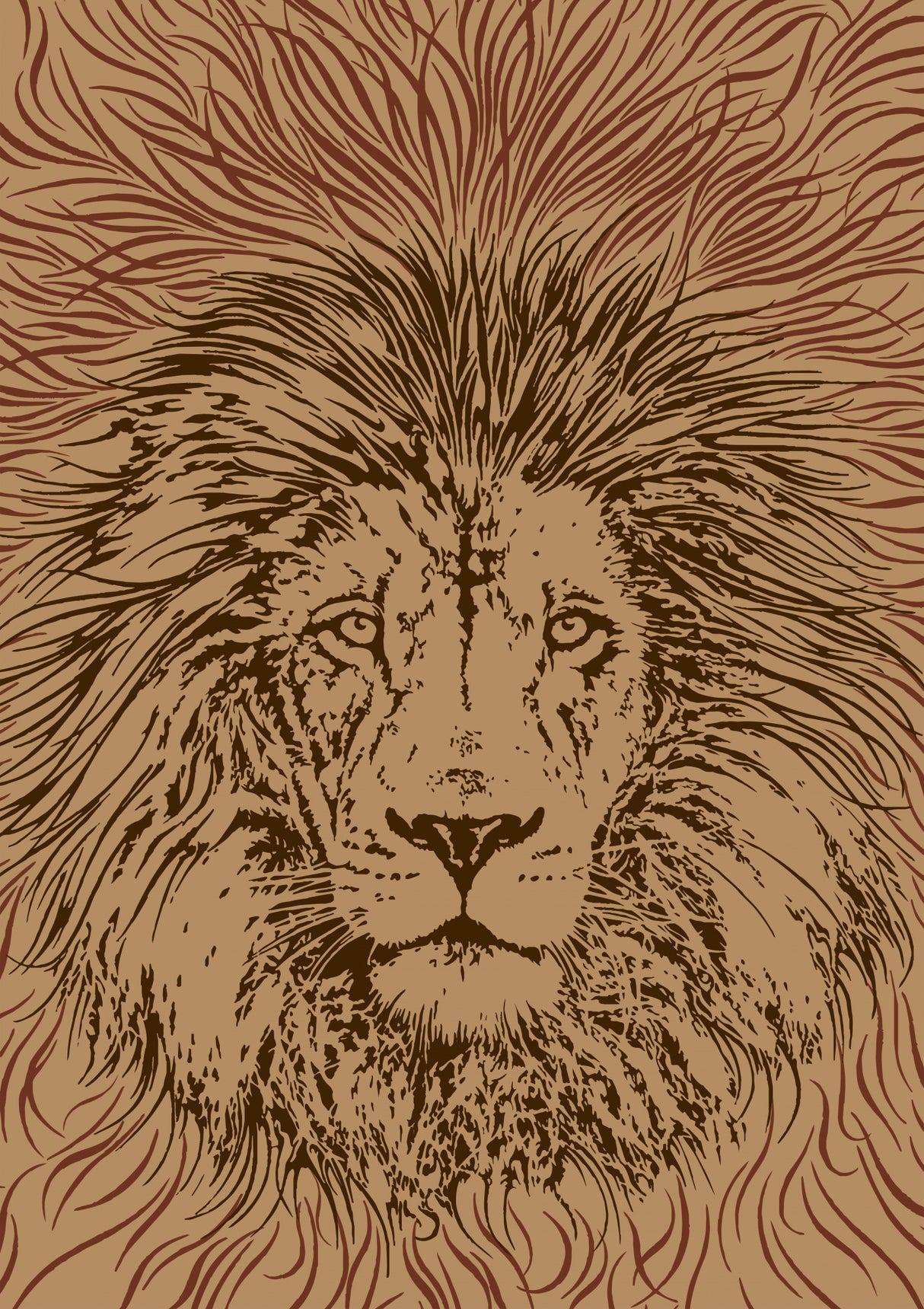Lion Portrait – King of the Beasts Poster och Canvastavla