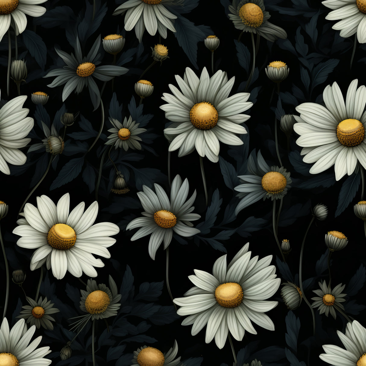 Dark Floral 6 Poster och Canvastavla