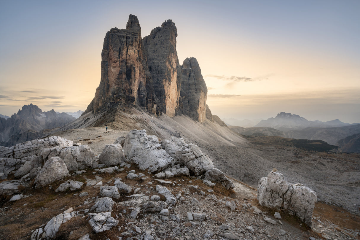 Tre Cime mountain at sunset Poster och Canvastavla