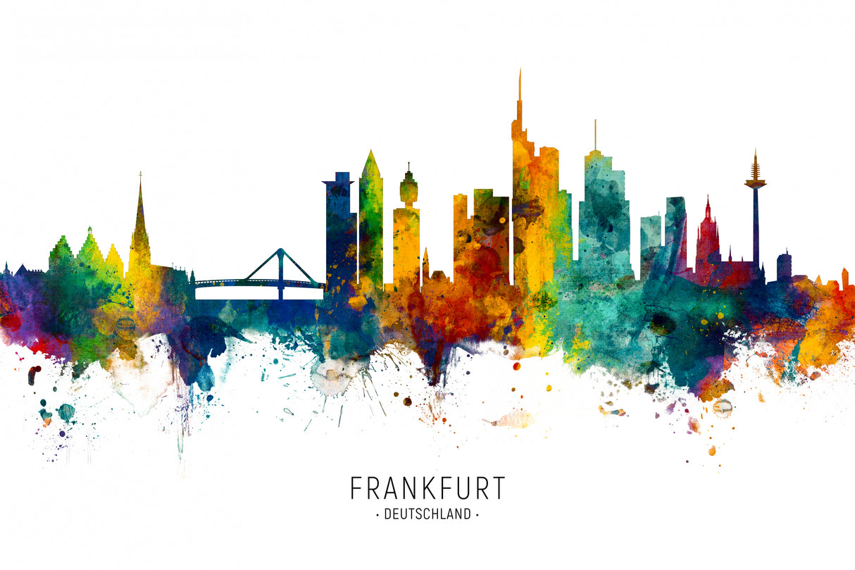 Frankfurt Germany Skyline Poster och Canvastavla