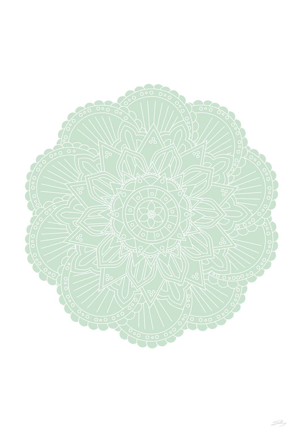 Mandala Green Poster och Canvastavla