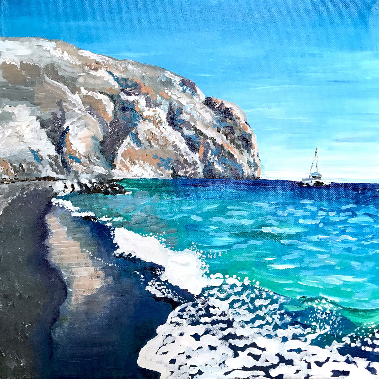 Black Sand Beach Poster och Canvastavla